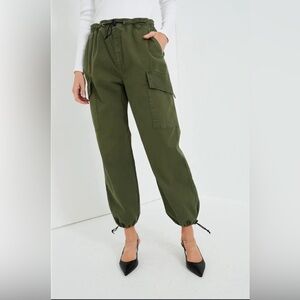 NWOT, ASKKNY Cargo Pants in Fatigue Green Boyfriend High Rise size 27